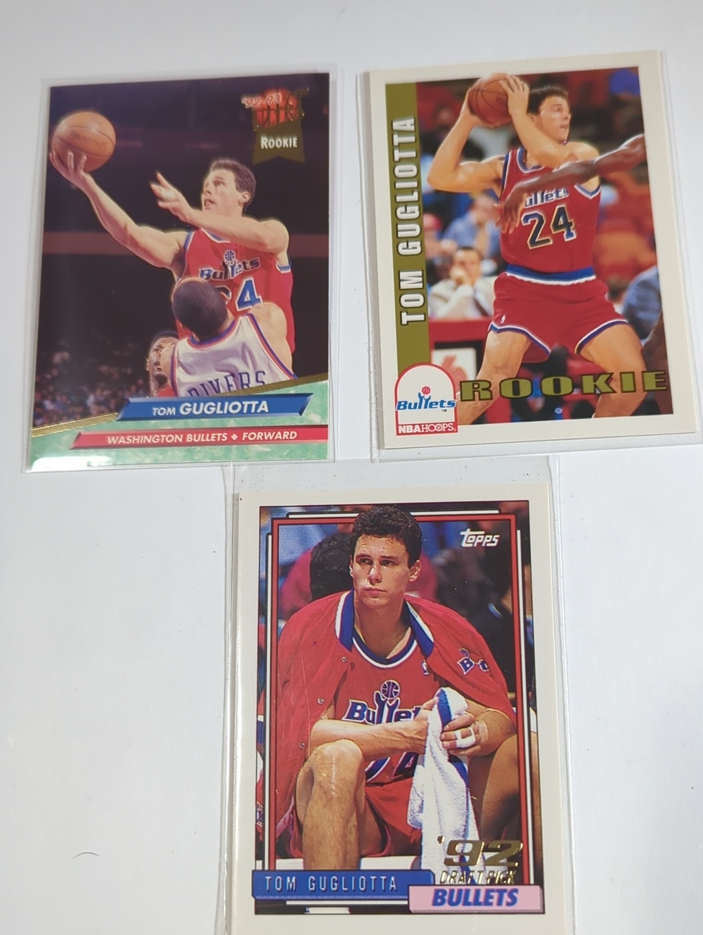 Rookie Lot of 3 Tom Gugliotta Washington Bullets NM